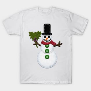 Felt Look Snowman with Stitching | Christmas Ornies by Cherie(c)2021 T-Shirt